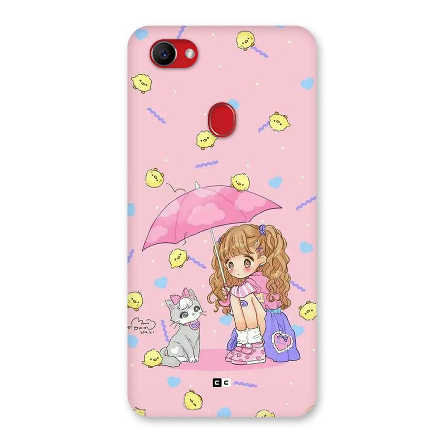 Girl With Cat Back Case for Oppo F7