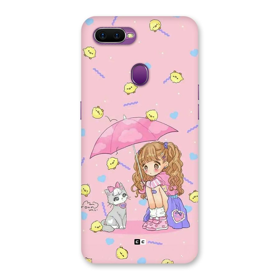 Girl With Cat Back Case for Oppo F9