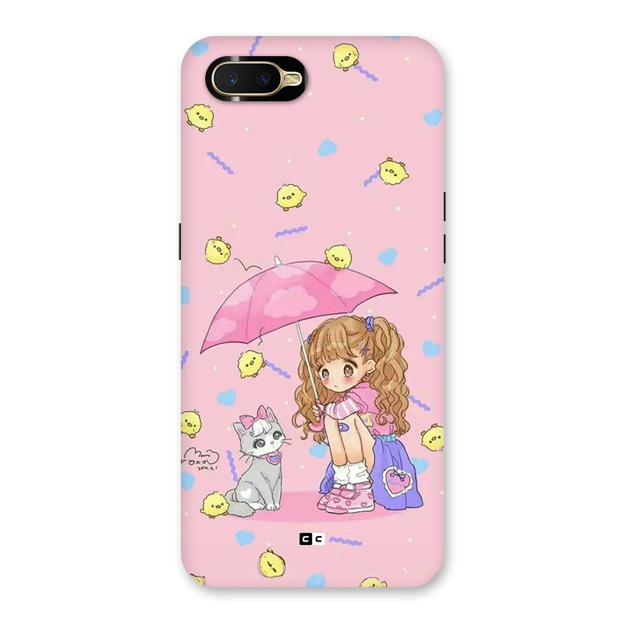 Girl With Cat Back Case for Oppo K1