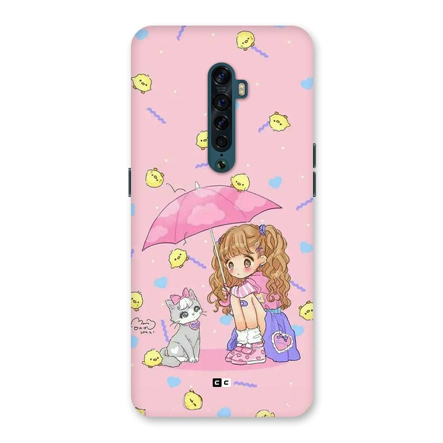 Girl With Cat Back Case for Oppo Reno2