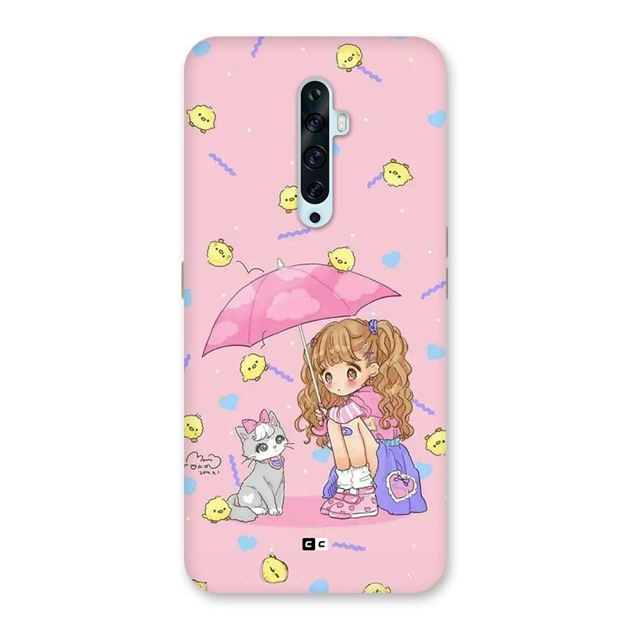 Girl With Cat Back Case for Oppo Reno2 F