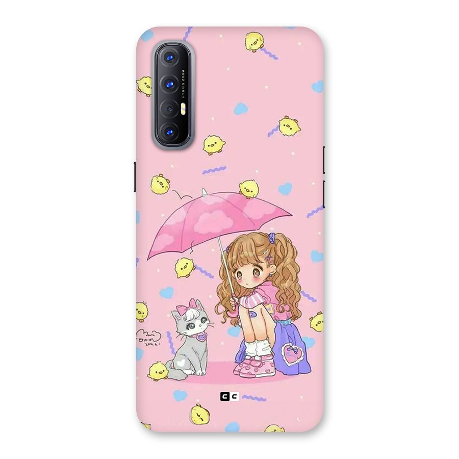 Girl With Cat Back Case for Oppo Reno3 Pro