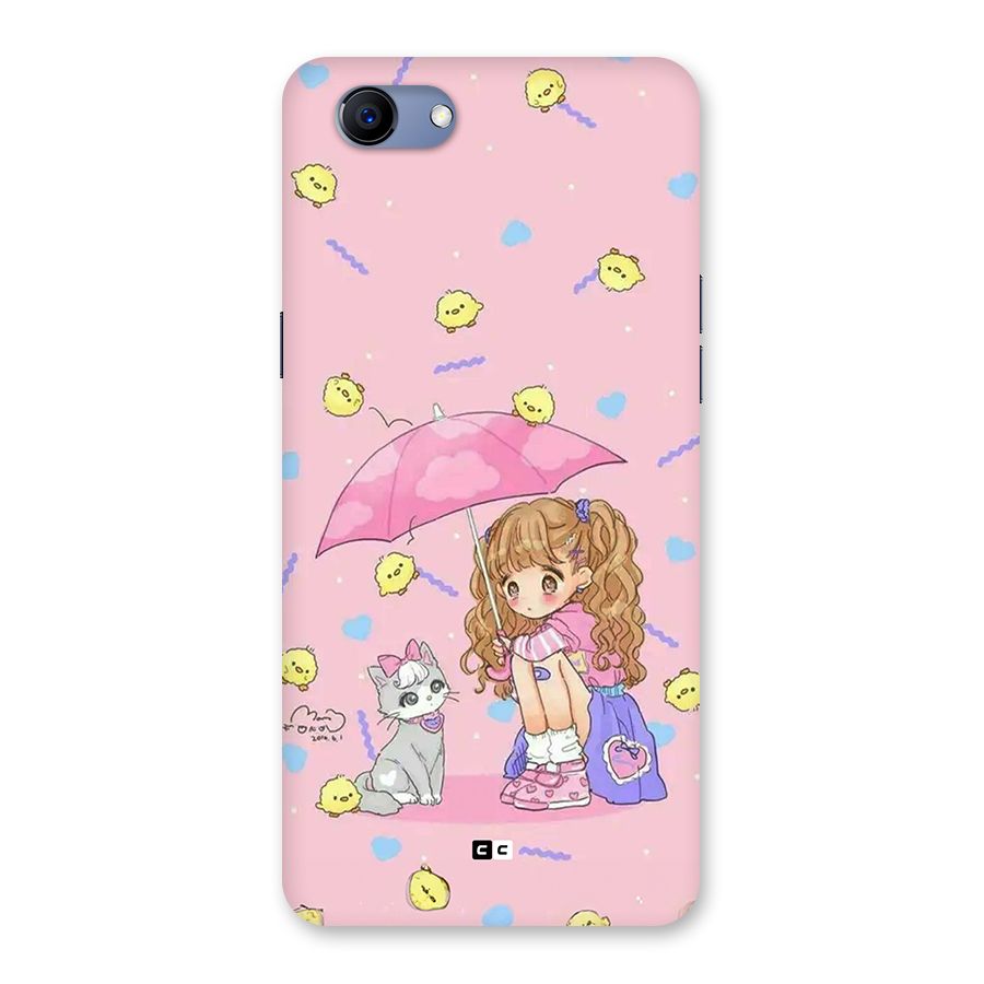 Girl With Cat Back Case for Realme 1