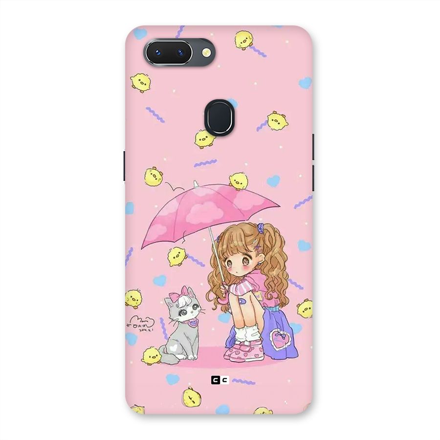 Girl With Cat Back Case for Realme 2