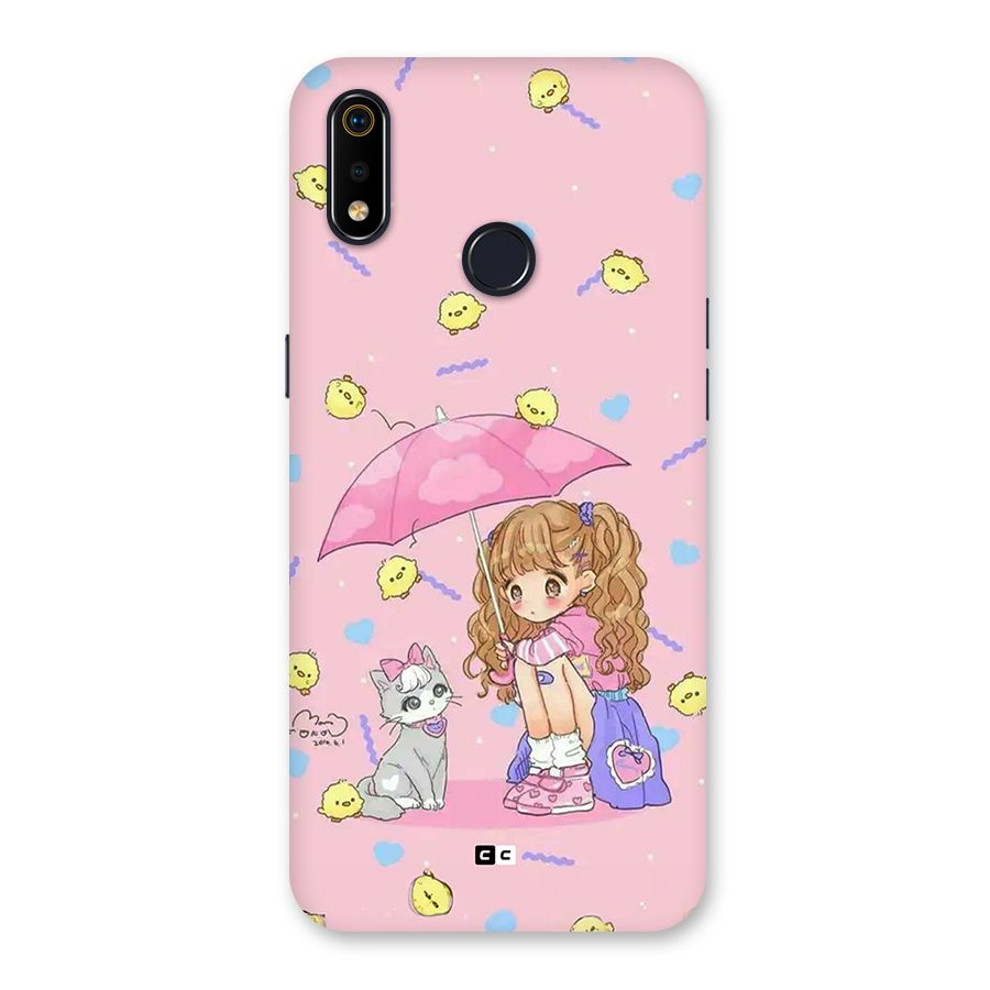 Girl With Cat Back Case for Realme 3i
