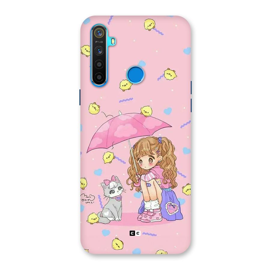 Girl With Cat Back Case for Realme 5