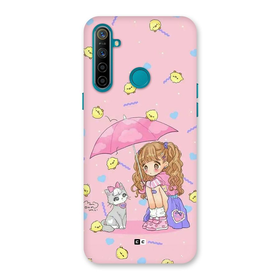 Girl With Cat Back Case for Realme 5i