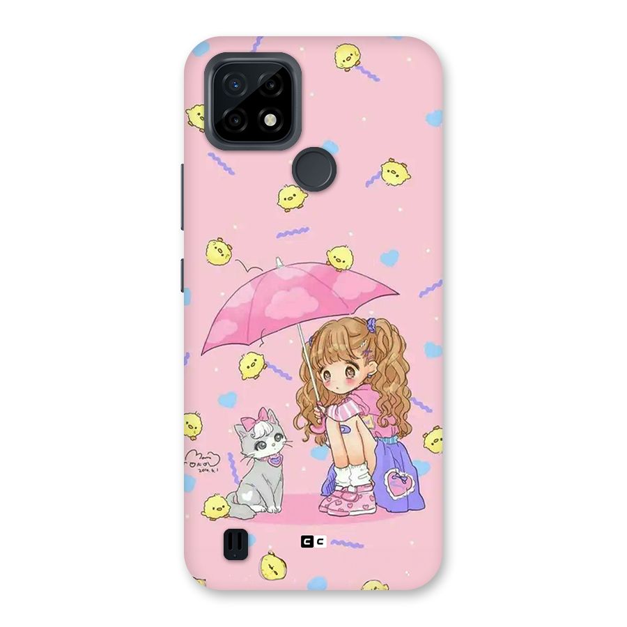 Girl With Cat Back Case for Realme C21