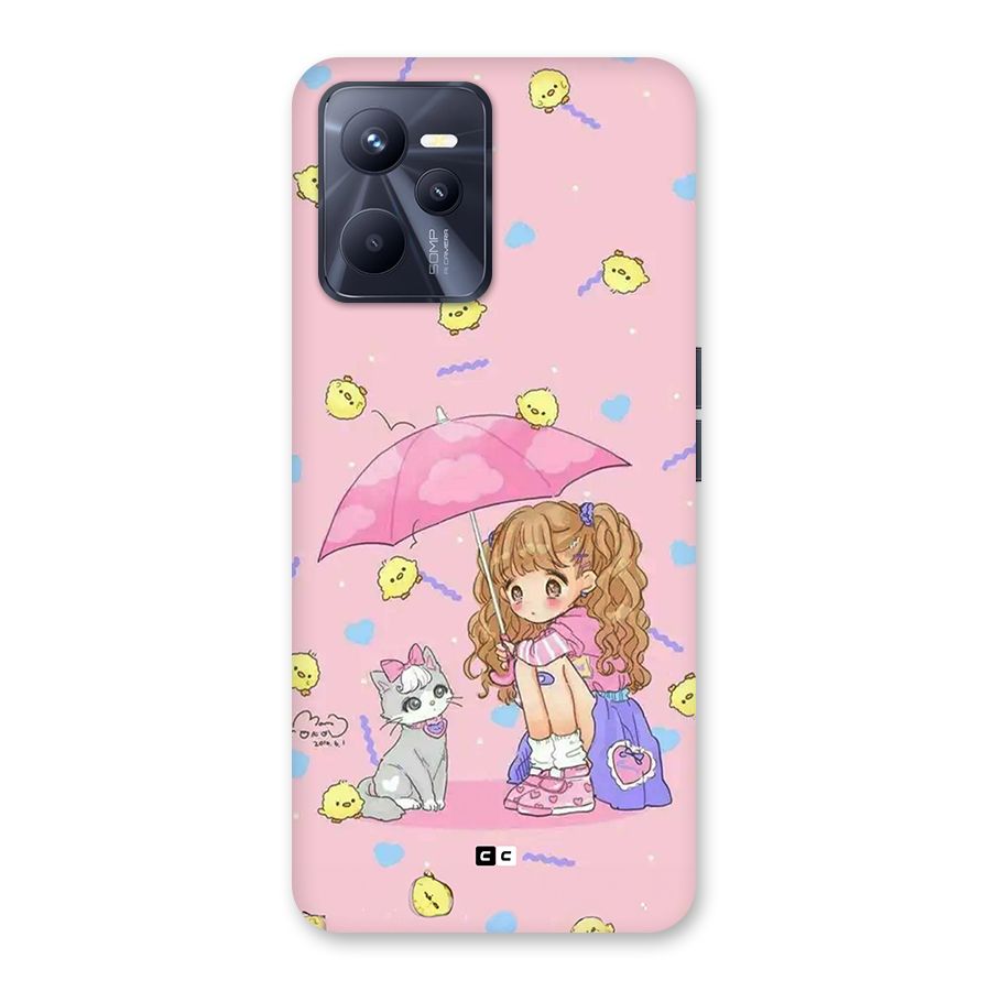 Girl With Cat Back Case for Realme C35