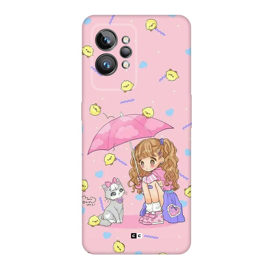 Girl With Cat Back Case for Realme GT2 Pro