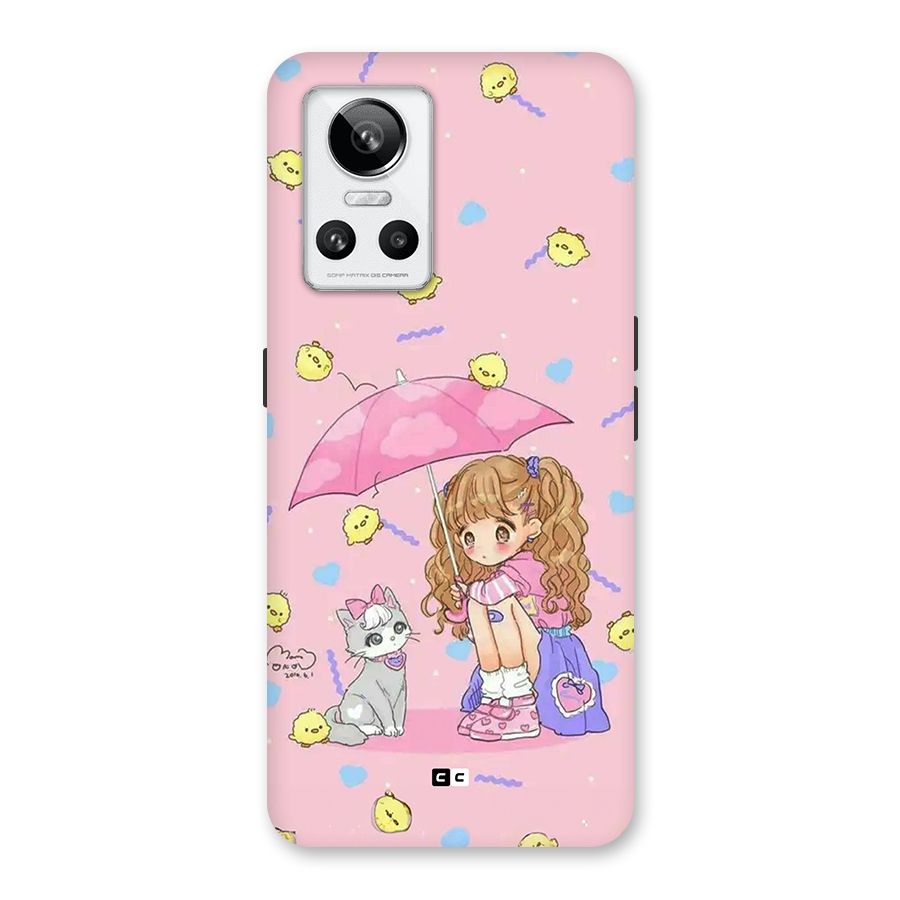 Girl With Cat Back Case for Realme GT Neo 3