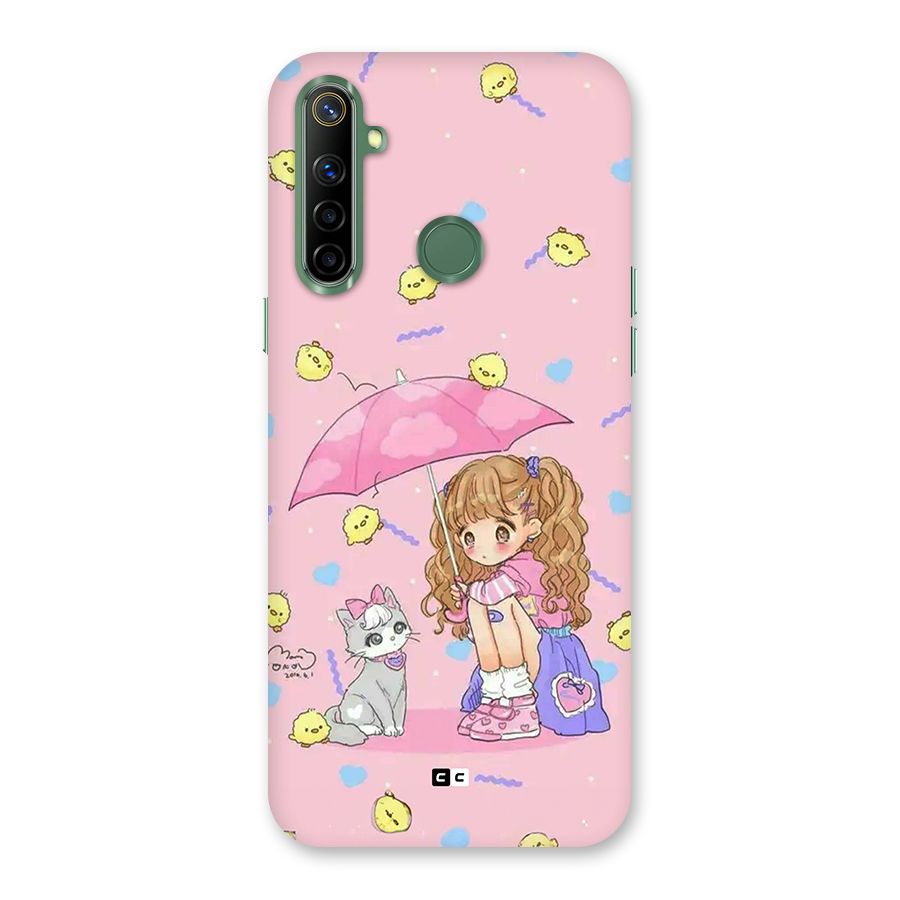 Girl With Cat Back Case for Realme Narzo 10