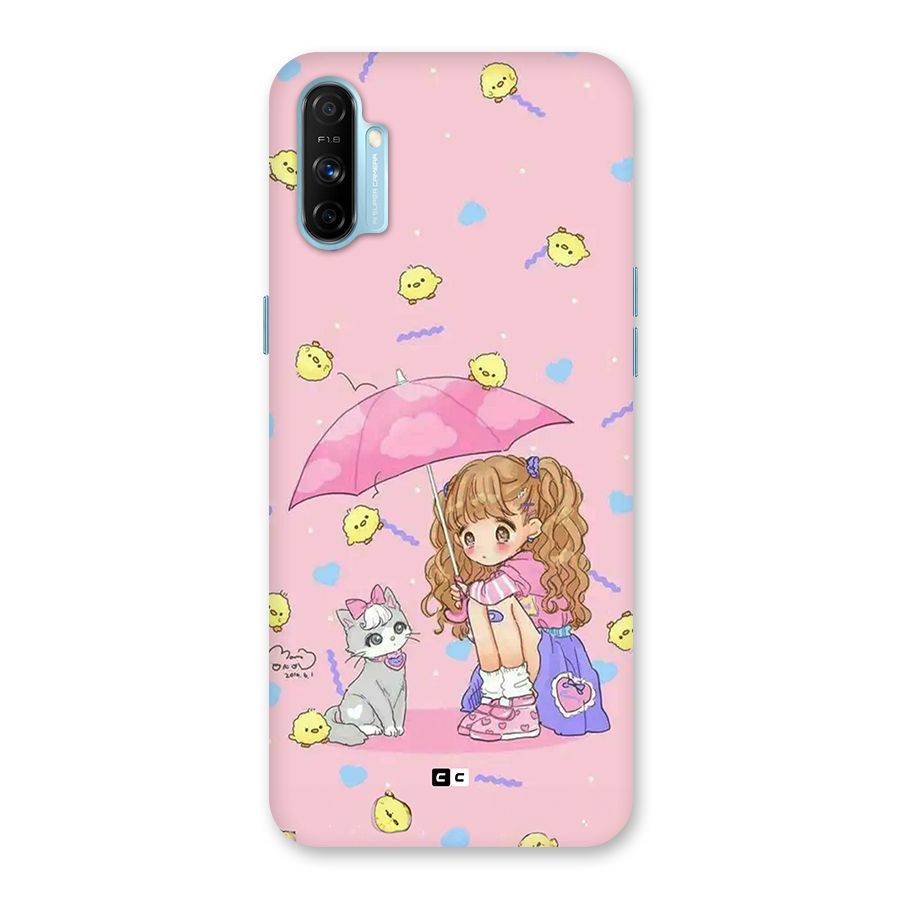 Girl With Cat Back Case for Realme Narzo 20A
