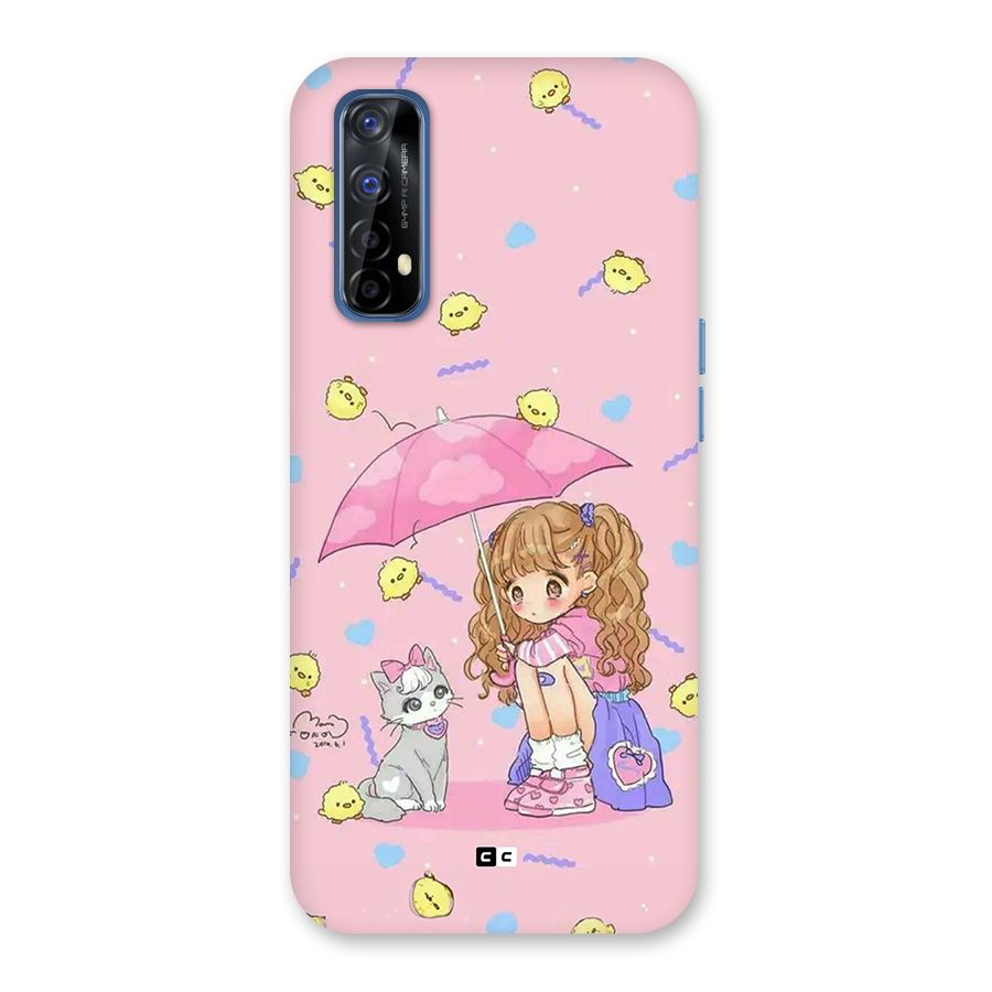 Girl With Cat Back Case for Realme Narzo 20 Pro