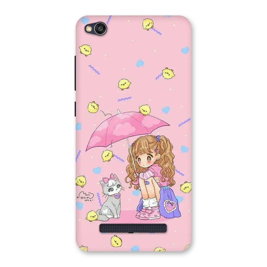 Girl With Cat Back Case for Redmi 4A