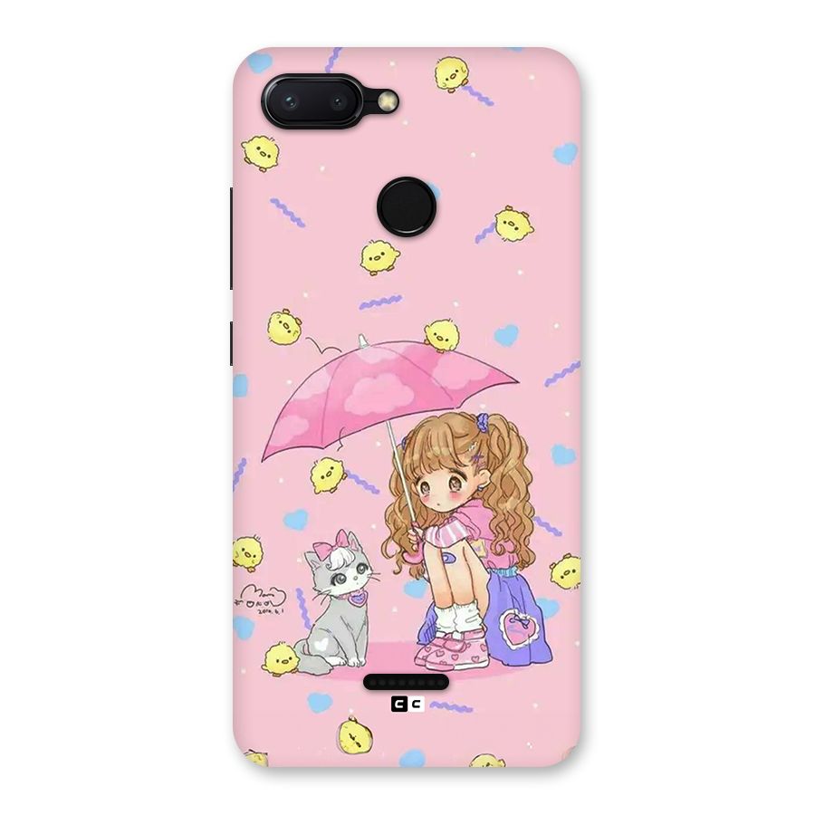 Girl With Cat Back Case for Redmi 6