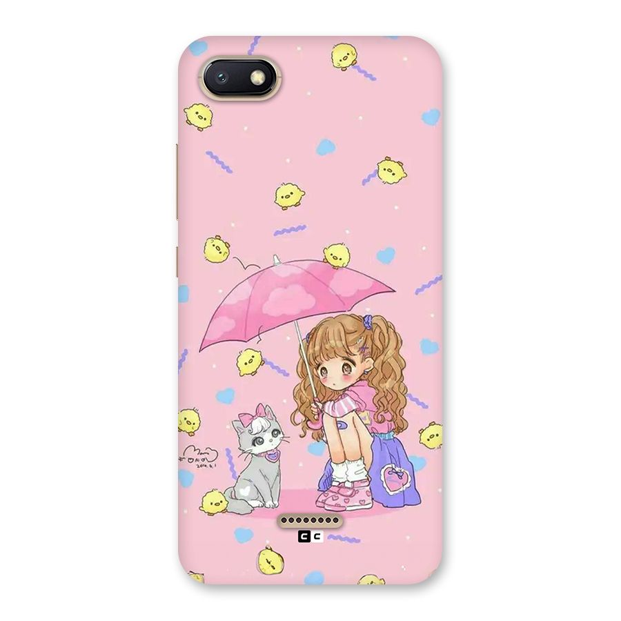 Girl With Cat Back Case for Redmi 6A