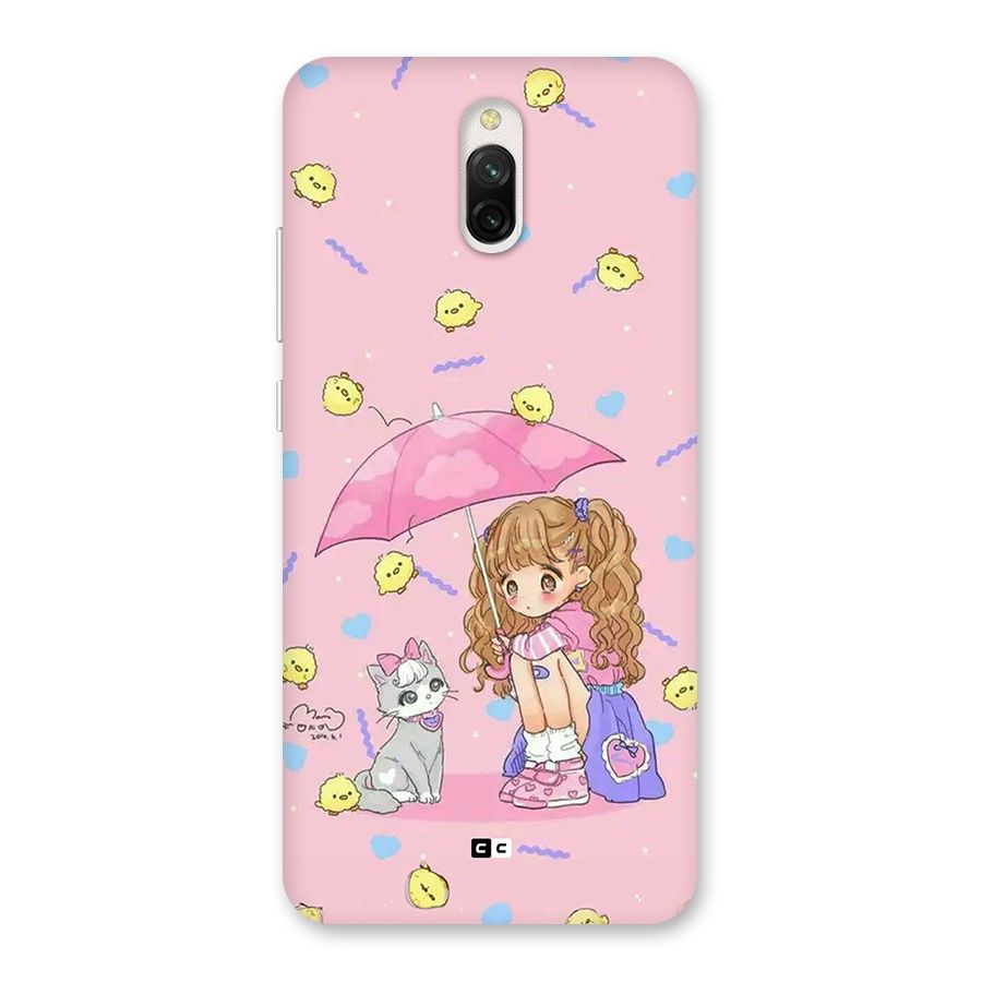 Girl With Cat Back Case for Redmi 8A Dual