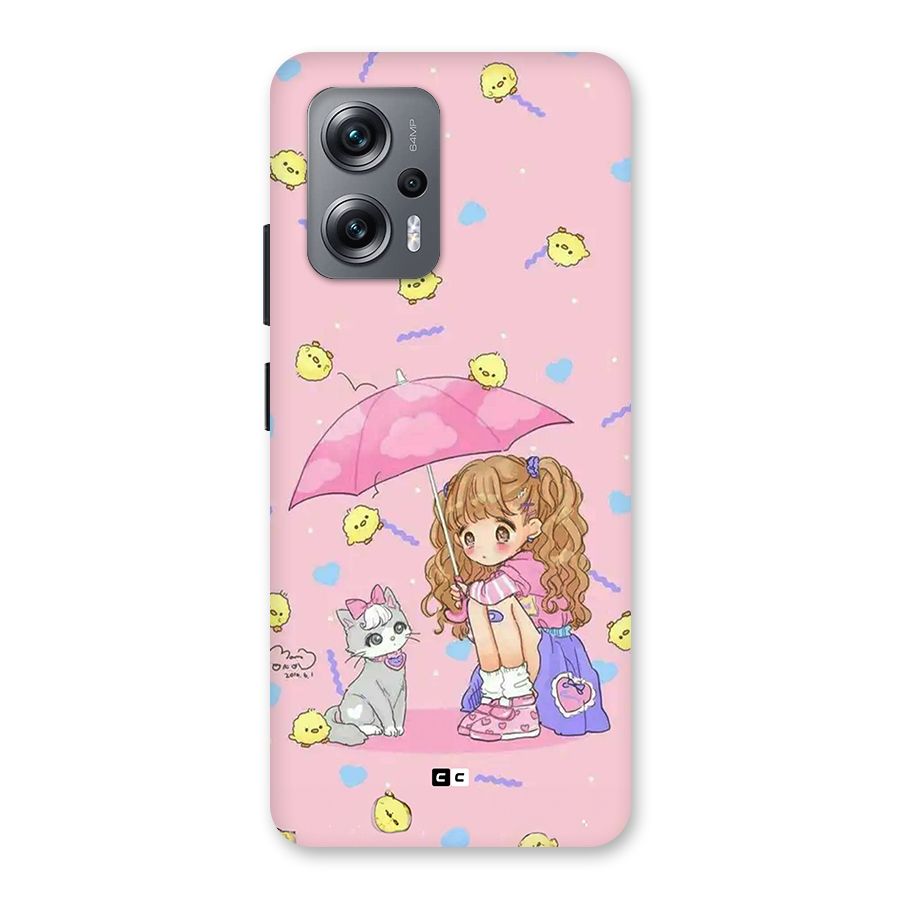 Girl With Cat Back Case for Redmi K50i