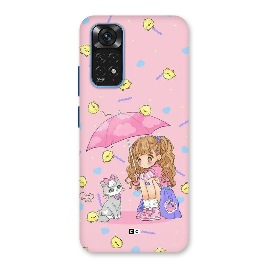 Girl With Cat Back Case for Redmi Note 11S