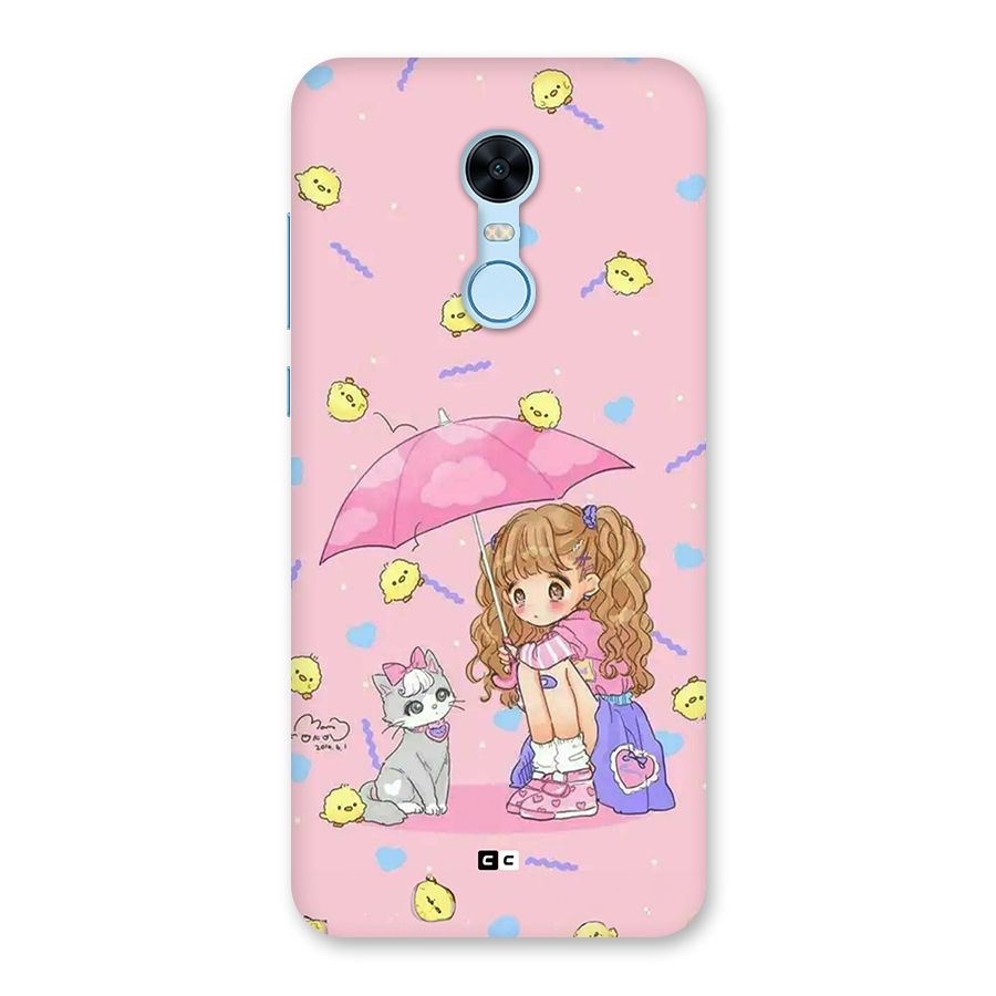 Girl With Cat Back Case for Redmi Note 5