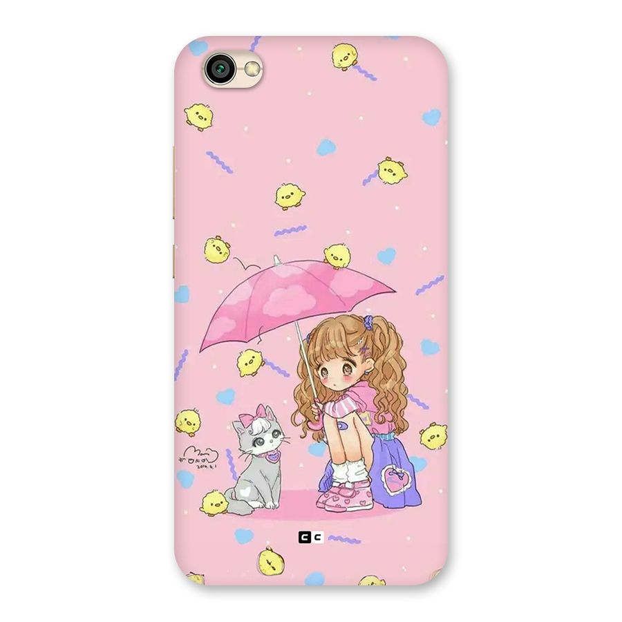Girl With Cat Back Case for Redmi Y1 Lite