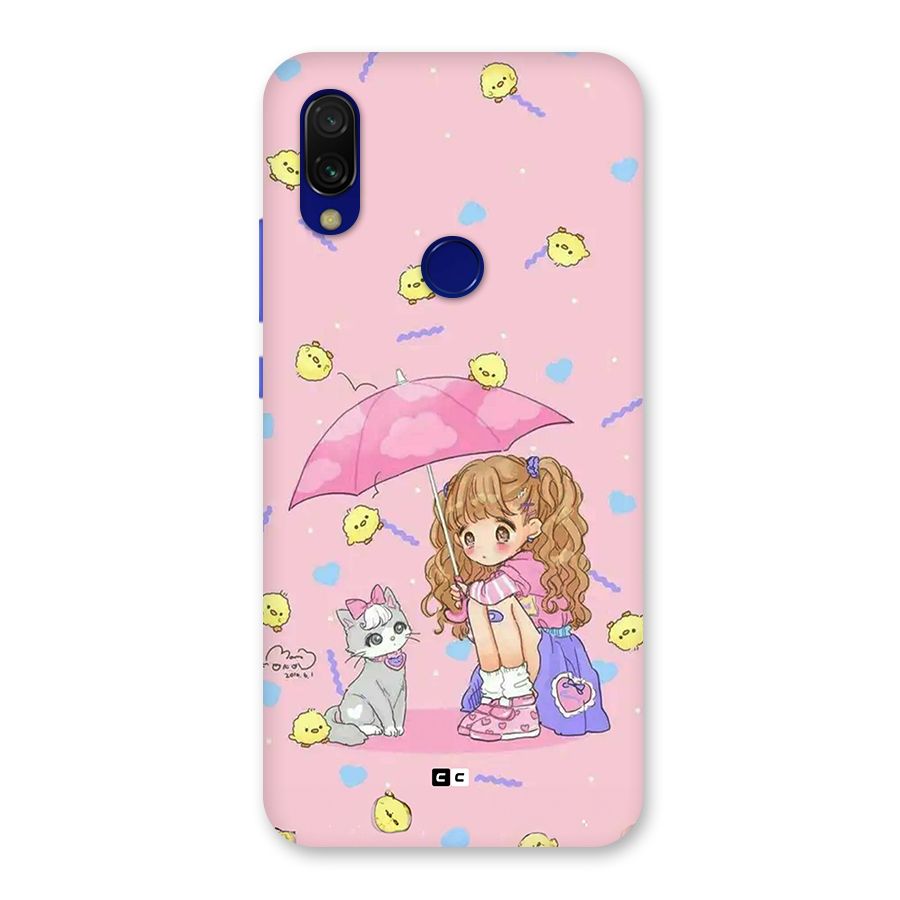 Girl With Cat Back Case for Redmi Y3