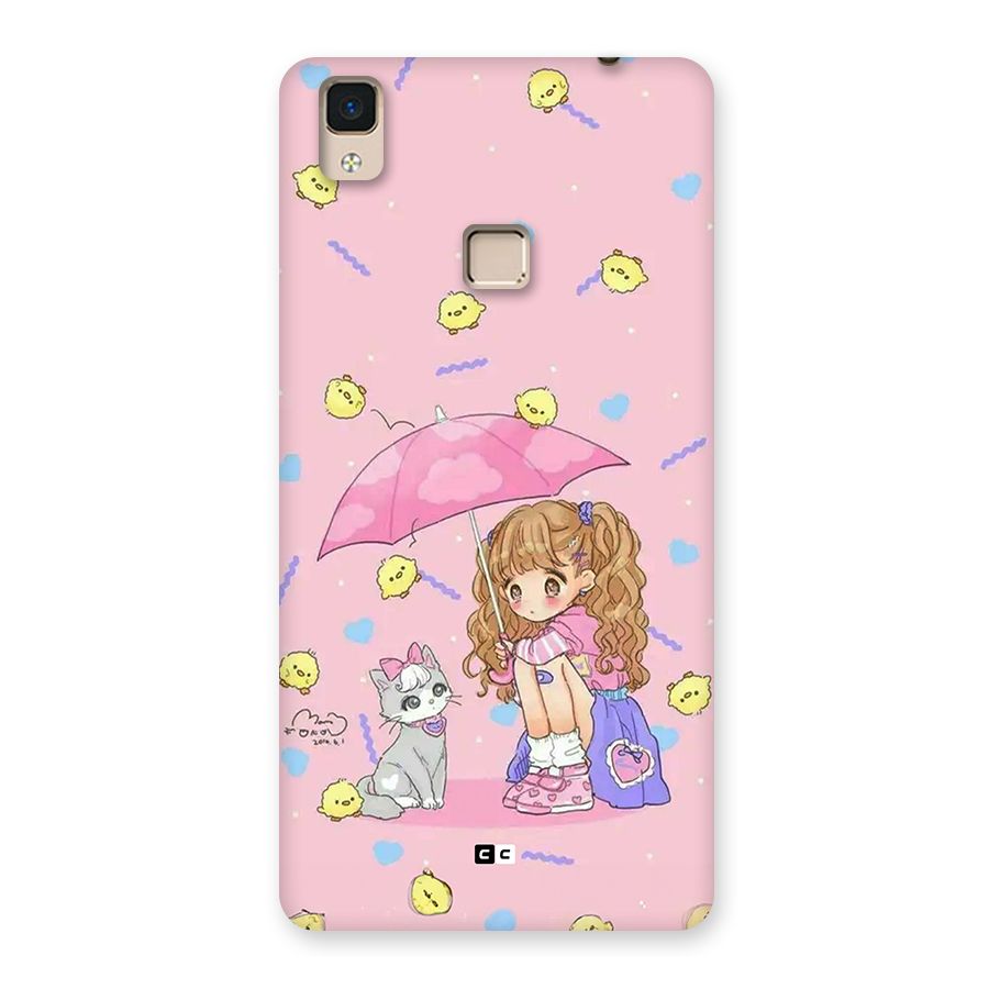 Girl With Cat Back Case for V3 Max