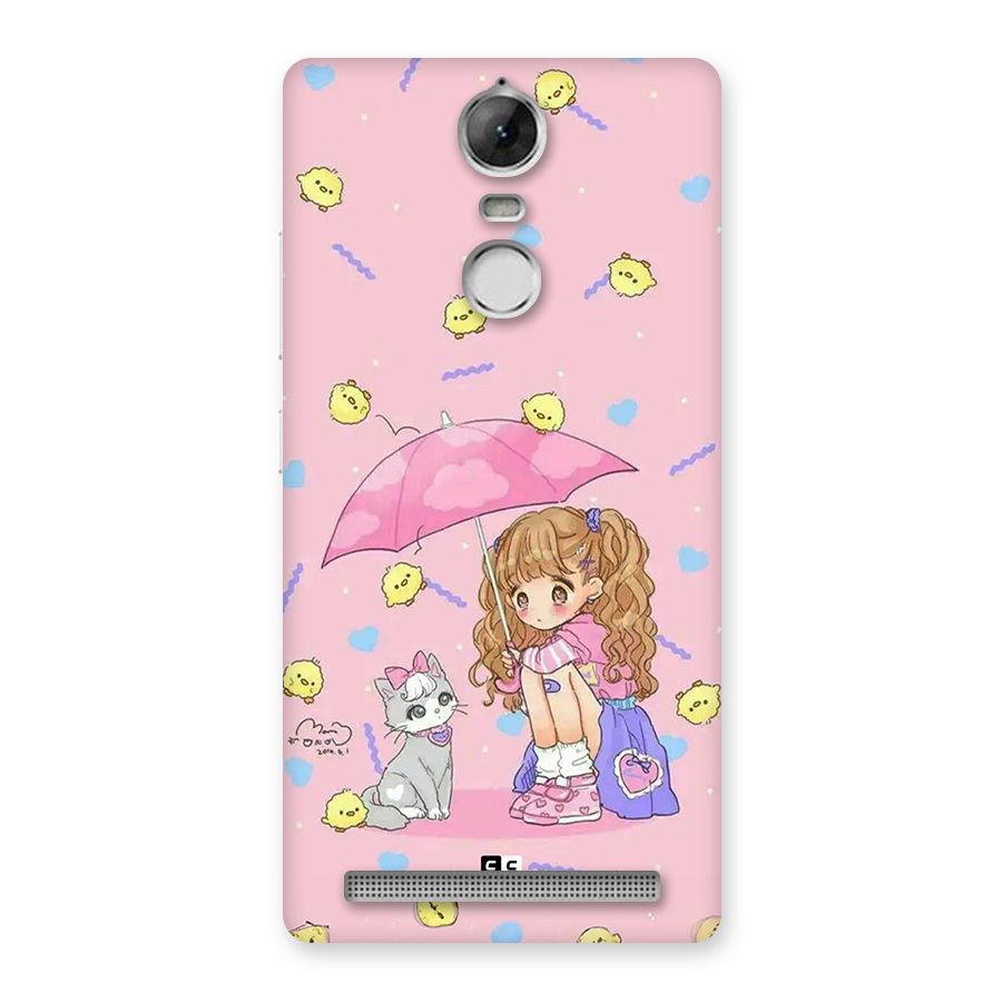 Girl With Cat Back Case for Vibe K5 Note