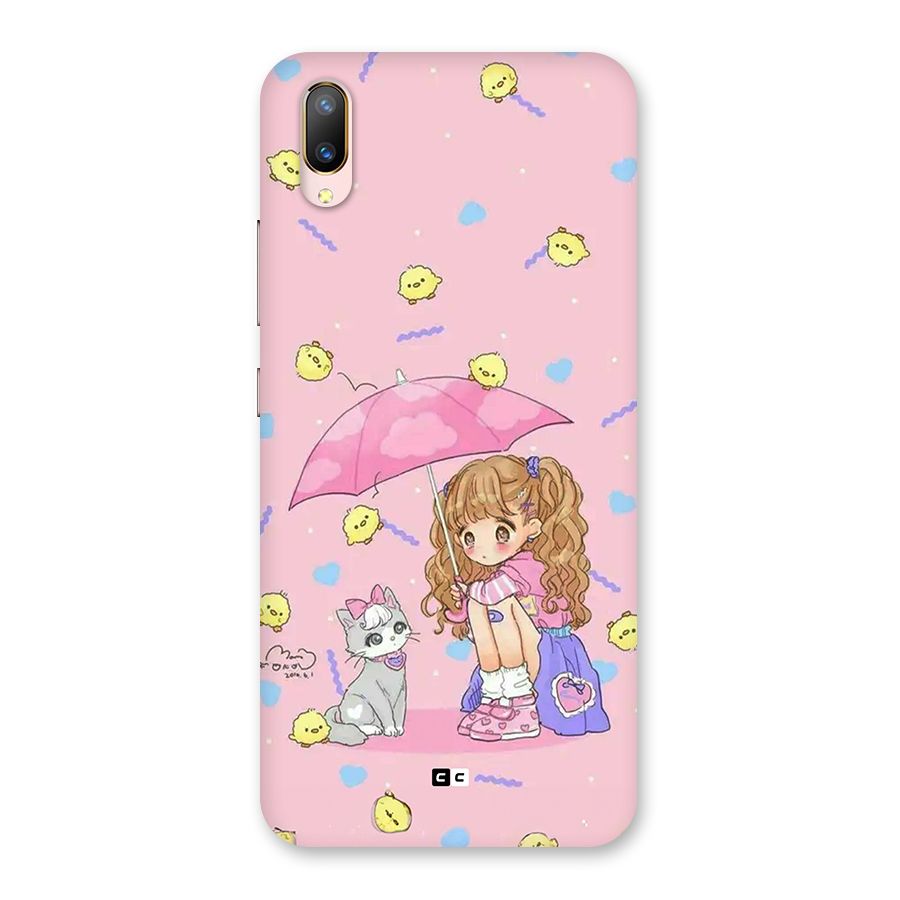Girl With Cat Back Case for Vivo V11 Pro