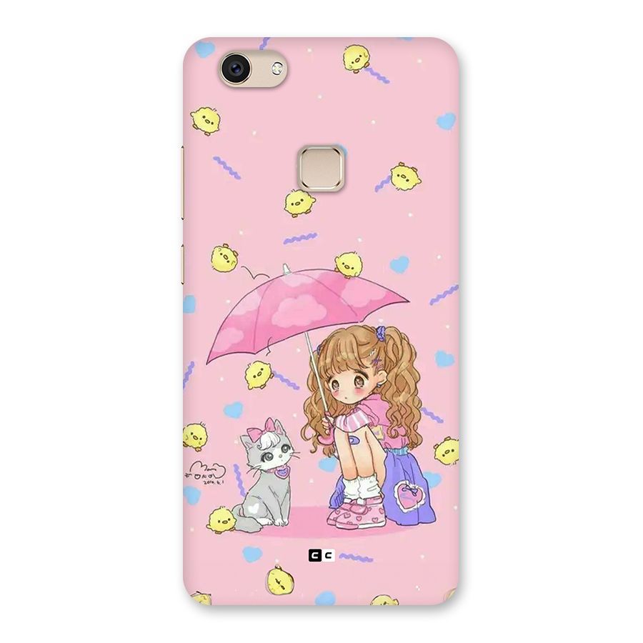 Girl With Cat Back Case for Vivo V7