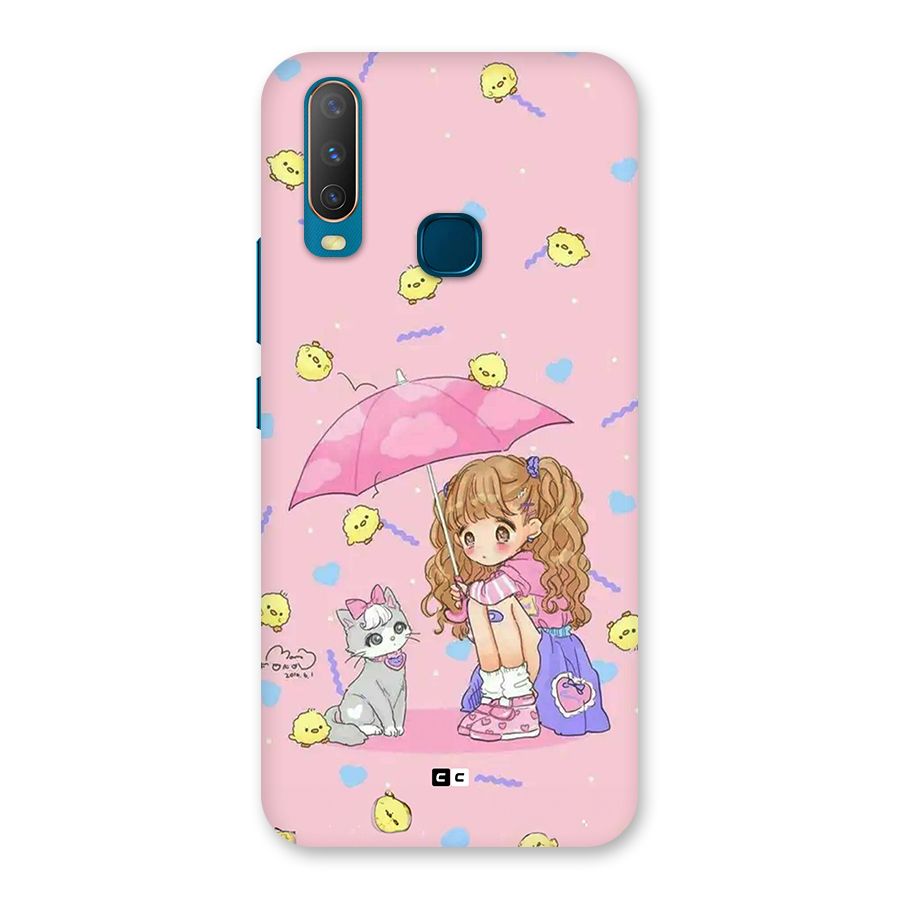 Girl With Cat Back Case for Vivo Y11