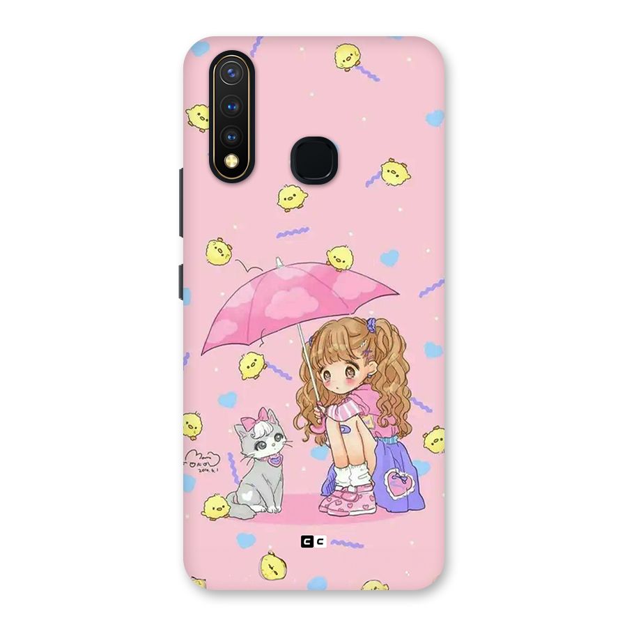 Girl With Cat Back Case for Vivo Y19