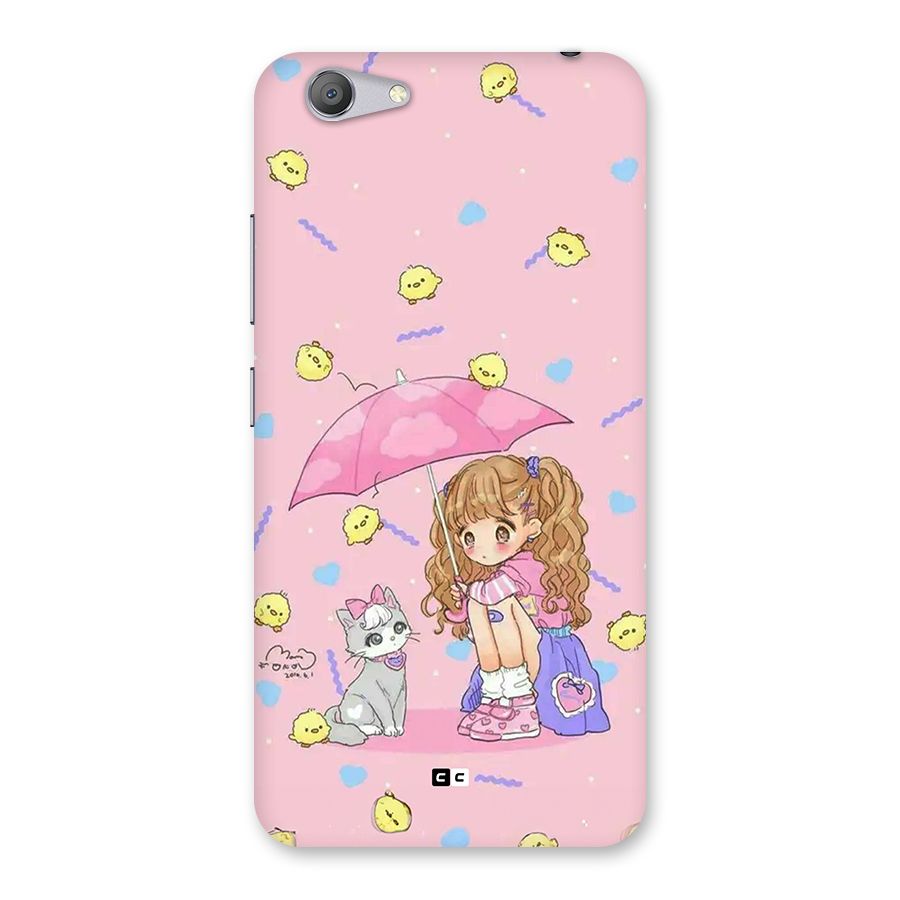 Girl With Cat Back Case for Vivo Y53