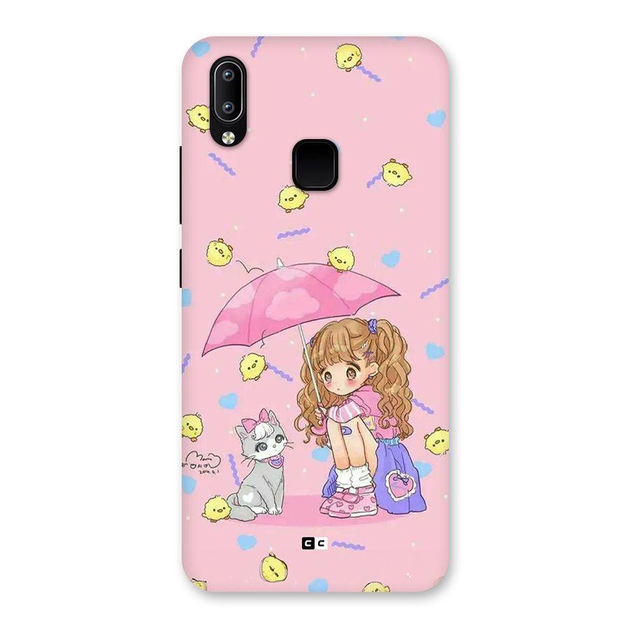 Girl With Cat Back Case for Vivo Y93