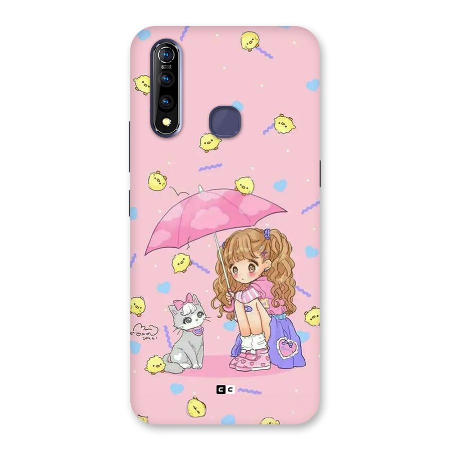 Girl With Cat Back Case for Vivo Z1 Pro