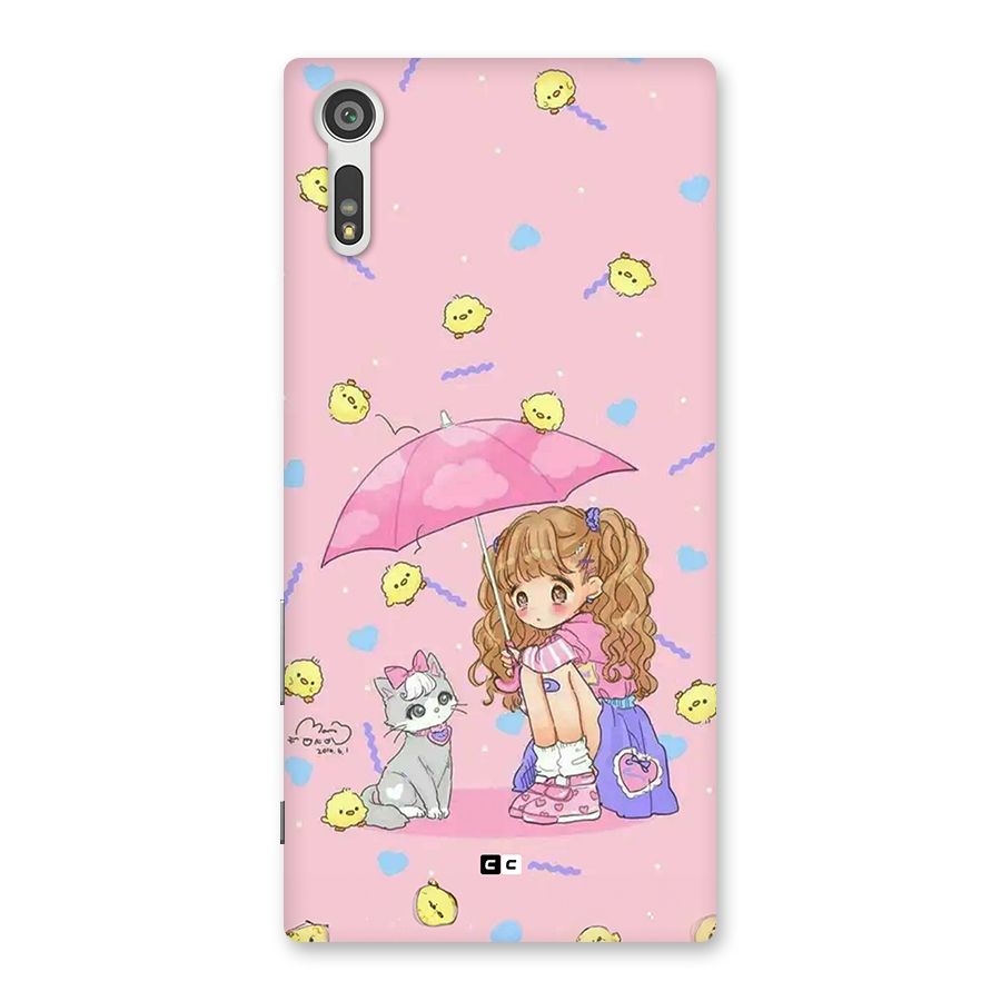 Girl With Cat Back Case for Xperia XZ