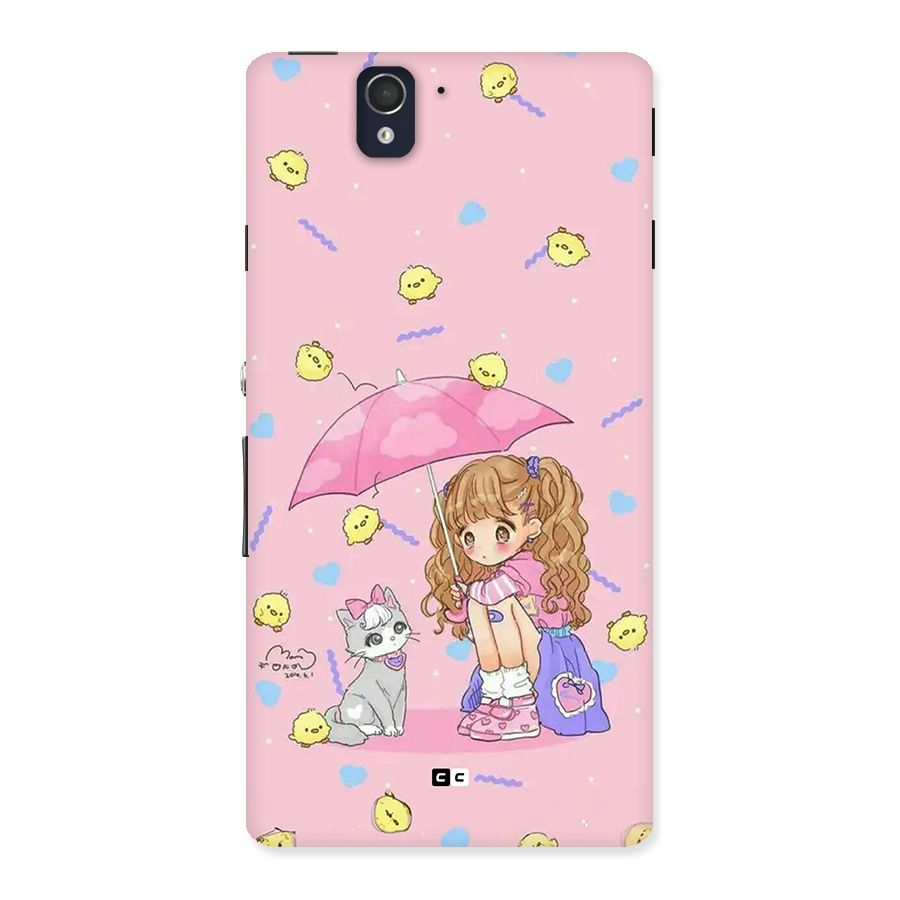 Girl With Cat Back Case for Xperia Z