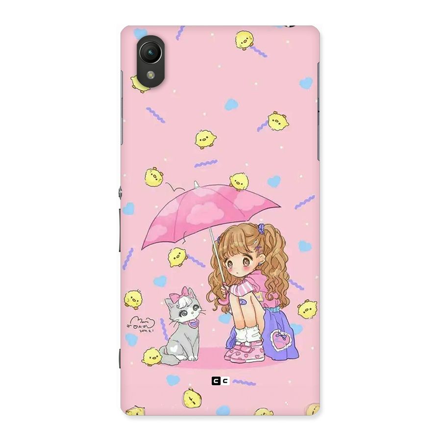 Girl With Cat Back Case for Xperia Z1