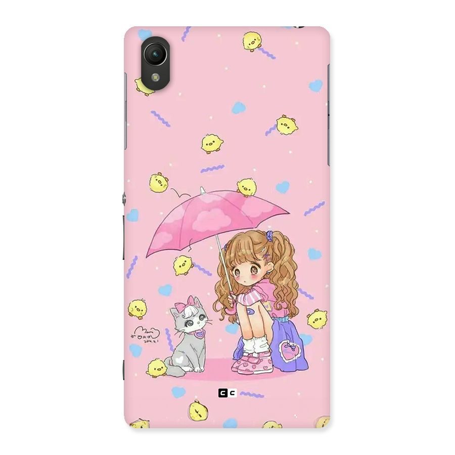 Girl With Cat Back Case for Xperia Z2