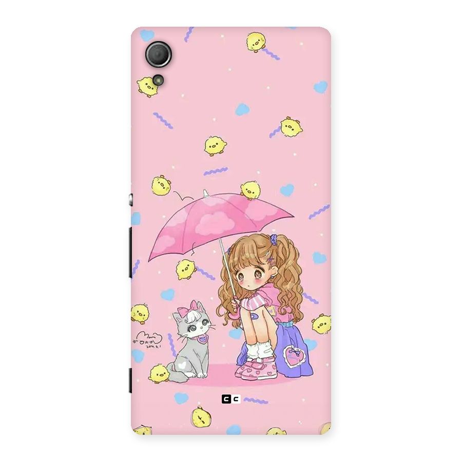 Girl With Cat Back Case for Xperia Z3 Plus