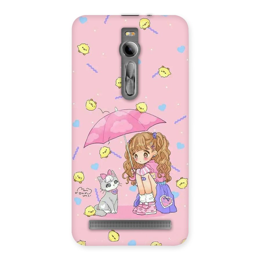 Girl With Cat Back Case for Zenfone 2