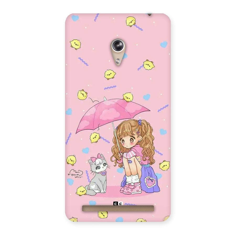 Girl With Cat Back Case for Zenfone 6