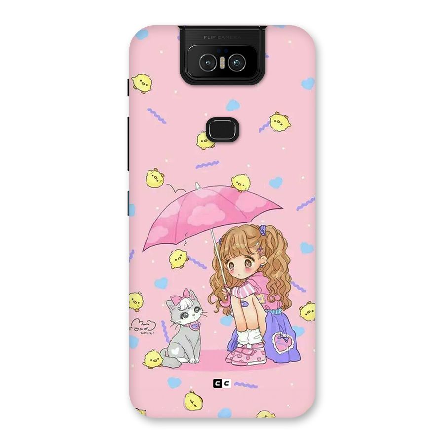 Girl With Cat Back Case for Zenfone 6z