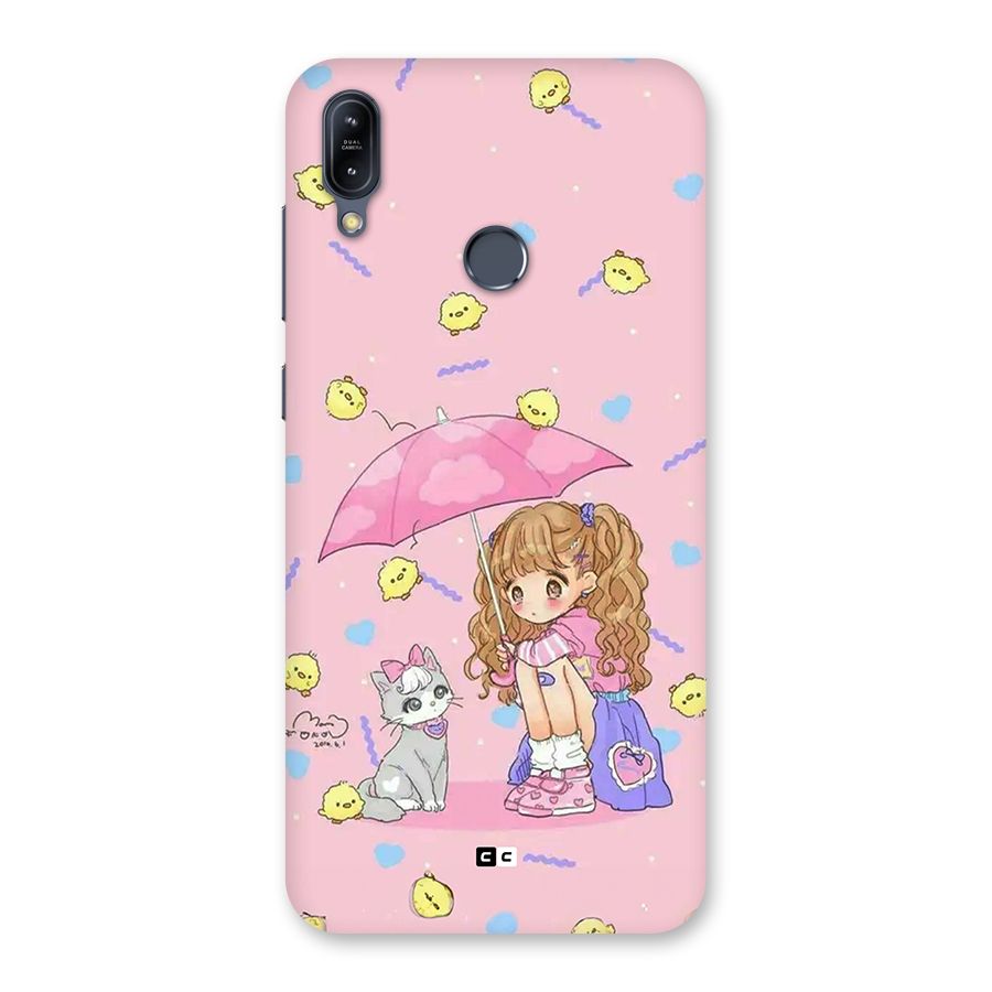 Girl With Cat Back Case for Zenfone Max M2