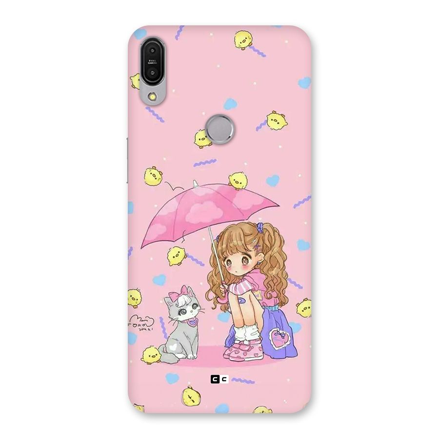 Girl With Cat Back Case for Zenfone Max Pro M1