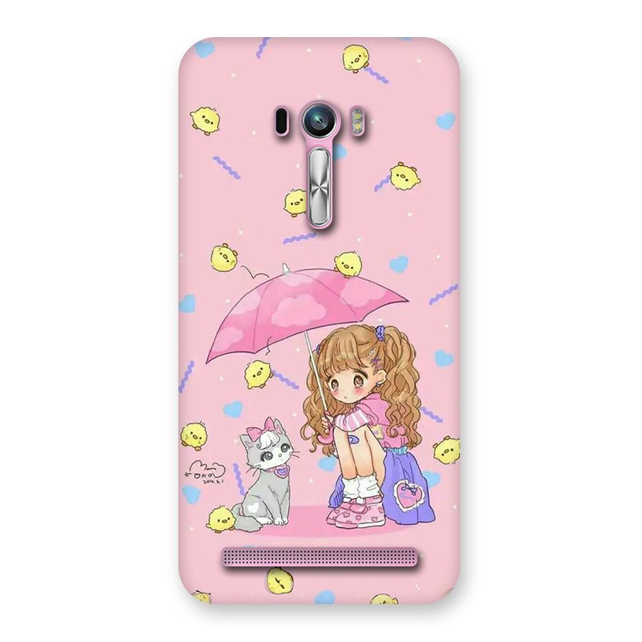 Girl With Cat Back Case for Zenfone Selfie