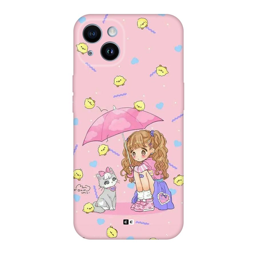 Girl With Cat Back Case for iPhone 14