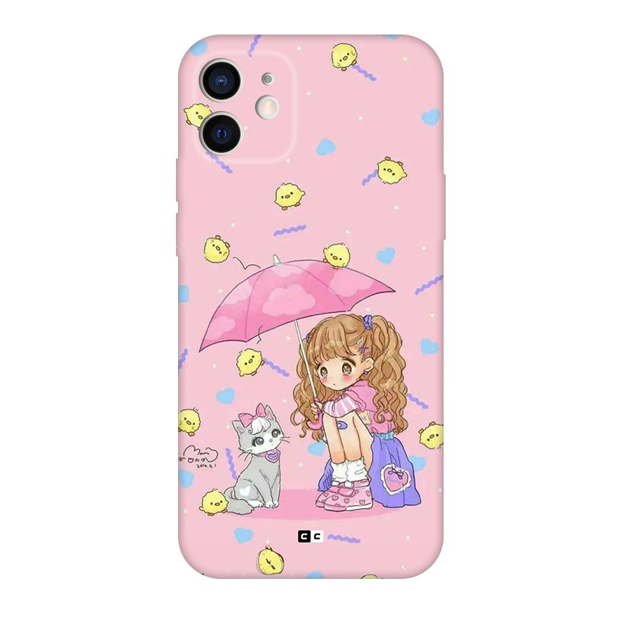 Girl With Cat Back Case for iPhone 12