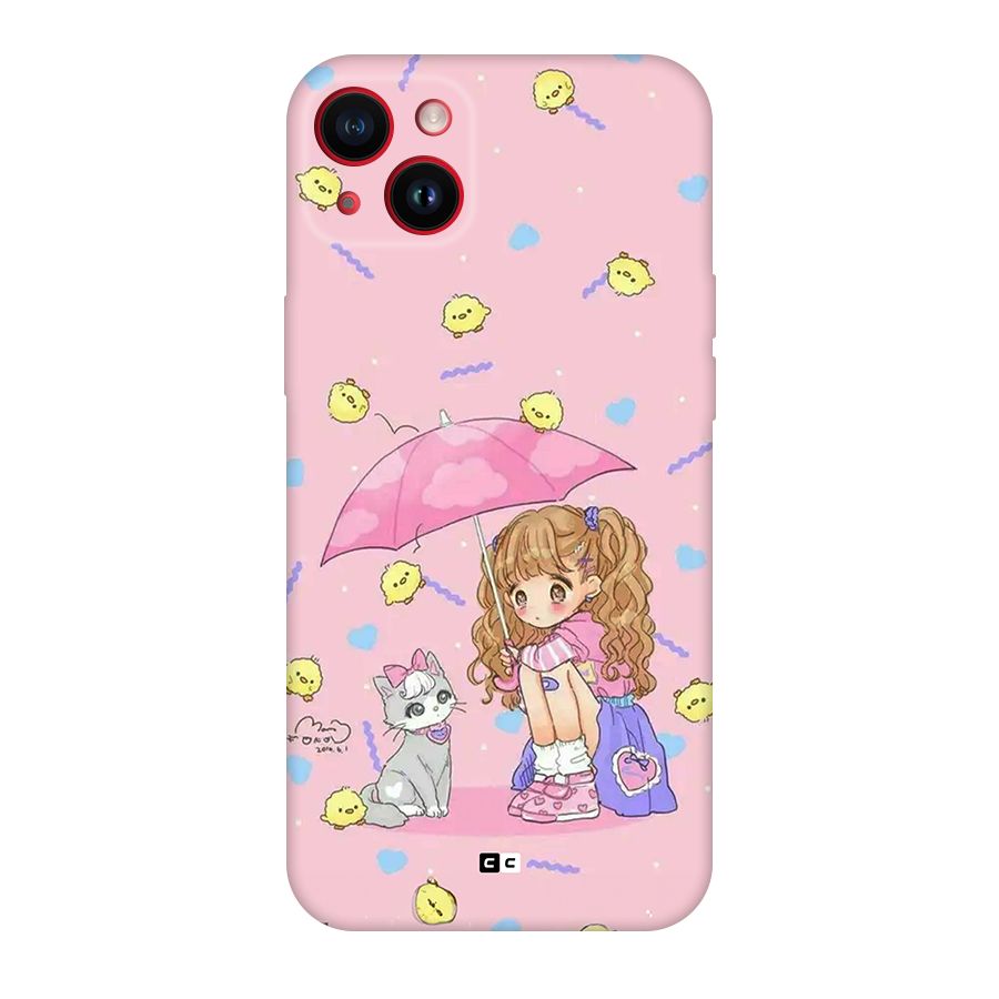Girl With Cat Back Case for iPhone 14 Plus